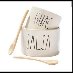 Rae Dunn Salsa & Guac Ceramic Dip Bowls Set